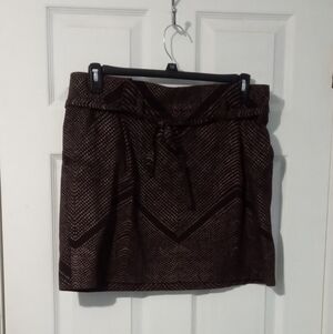 GAP Dark Brown Patterned Mini Skirt